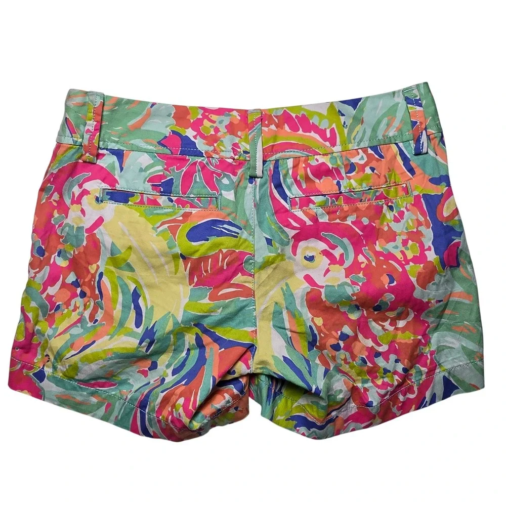 Lilly Pulitzer Womens Size 00 Pink Green Floral Callahan Shorts Tropical Chino